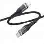 Кабель USB Hoco U115 Transparent PD20W With Display Type-C to Lightning 1.2m