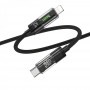 Кабель USB Hoco U116 Transparent PD27W LED Indicator Type-C to Lightning 1.2m