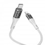 Кабель USB Hoco U115 Transparent 100W With Display Type-C to Type-C 1.2m