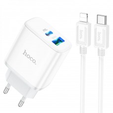 Мережевий Зарядний Пристрій Hoco C105A Stage dual port PD20W+QC3.0 Type-C to Lightning