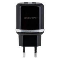 Мережевий Зарядний Пристрій Borofone BA25A Lightning 2USB 2.4A