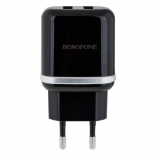 Мережевий Зарядний Пристрій Borofone BA25A Lightning 2USB 2.4A