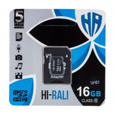 Карта Пам'яті  Hi-Rali MicroSDHC 16gb UHS-1 10 Class &amp; Adapter