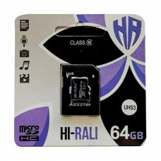 Карта Пам'яті  Hi-Rali MicroSDXC 64gb UHS-3 10 Class &amp; Adapter