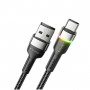 Кабель Essager Colorful LED USB Cable Fast Charging 3A USB-A to Type C 1m black (EXCT-XCD01) (EXCT-XCD01)