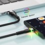 Кабель Essager Colorful LED USB Cable Fast Charging 3A USB-A to Type C 1m black (EXCT-XCD01) (EXCT-XCD01)