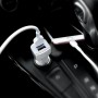 Автомобільний зарядний пристрій HOCO Z23 grand style dual-port car charger set with iP cable White (6957531078012)