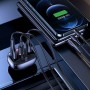 АЗП Usams US-CC143 C25 50W 2A+C 3 Ports Digital Display Wireless FM Car Charger Black (CC143TC01)