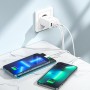 Мережевий зарядний пристрій HOCO C102A Fuerza QC3.0 four-port charger set(iP) 18W White (6931474777720)