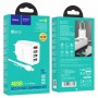 Мережевий зарядний пристрій HOCO C102A Fuerza QC3.0 four-port charger set(iP) 18W White (6931474777720)