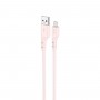 Кабель HOCO X97 Crystal color silicone charging data cable Micro light pink (6931474799869)