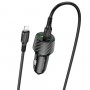 Автомобільний зарядний пристрій BOROFONE BZ21 Brilliant 48W dual port PD30W+QC3.0 car charger set(C to iP) Black (BZ21CLB)