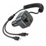 Автомобільний зарядний пристрій HOCO E74 Energy QC3.0 2-in-1 car BT FM transmitter with cable 18W Metal Gray (6931474789099)