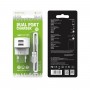 Мережевий зарядний пристрій BOROFONE BA23A Brilliant dual port charger set(Lightning) White (BA23ALW)