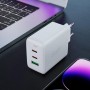 Мережевий зарядний пристрій ACEFAST A41 PD65W GaN (2*USB-C+USB-A) charger White (AFA41W)