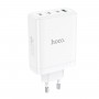 Мережевий зарядний пристрій HOCO N31 Leader PD100W four-port(3C1A) fast charger White (6931474784179)