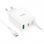 Мережевий зарядний пристрій HOCO N33 Start three-port PD35W(2C1A) charger set(Type-C to Type-C) White (6931474795106)