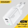 Мережевий зарядний пристрій Essager Zhiqi 45W GaN Travel Charger A+C EU  white (ECTCA-ZQB02-Z) (ECTCA-ZQB02-Z)