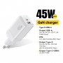 Мережевий зарядний пристрій Essager Zhiqi 45W GaN Travel Charger A+C EU  white (ECTCA-ZQB02-Z) (ECTCA-ZQB02-Z)