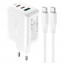 Мережевий зарядний пристрій ACEFAST A13 PD65W(USB-C+USB-C+USB-A) 3-port charger set White (AFA13W)