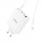 Мережевий зарядний пристрій HOCO N31 Leader PD100W four-port(3C1A) fast charger set(Type-C to Type-C) White (6931474784186)