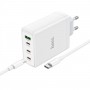 Мережевий зарядний пристрій HOCO N31 Leader PD100W four-port(3C1A) fast charger set(Type-C to Type-C) White (6931474784186)