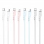 Кабель HOCO X97 Crystal color PD silicone charging data cable iP light gray (6931474799777)