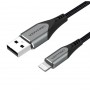 Кабель Vention USB 2.0 A to Lightning Cable 1M Gray Aluminum Alloy Type (LABHF) (LABHF)