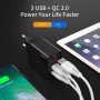 Мережевий зарядний пристрій Essager Fangbo QC3.0 3U (QC+Dual 2.4A) Charging Head  black (ECTQC3-FBB01 (ECTQC3-FBB01)