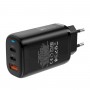 Мережевий зарядний пристрій CHAROME C30 PD65W GaN (2*USB-C+USB-A) Charger Set Black (6974324910984)