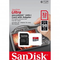 microSDHC (UHS-1) SanDisk Ultra 32Gb class 10 A1 (120Mb/s) (adapter SD) Imaging Packaging (SDSQUA4-032G-GN6IA)