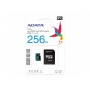 microSDXC (UHS-1) A-DATA Premier 256Gb Class 10 А1 (R-100Mb/s)  (adapter SD) (AUSDX256GUICL10A1-RA1)