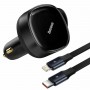 Автомобільний зарядний пристрій Baseus Enjoyment Retractable 2-in-1 Car Charger C+L 30W Black (CGTX000001)