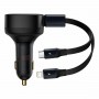 Автомобільний зарядний пристрій Baseus Enjoyment Retractable 2-in-1 Car Charger C+L 30W Black (CGTX000001)