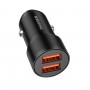 Автомобільний зарядний пристрій BOROFONE BZ19B Wisdom 36W dual port QC3.0 car charger Black (BZ19BCB)