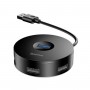 USB-Hub Baseus round box HUB adapter （USB3.0 to USB3.0*1+USB2.0*3）Black (CAHUB-F01)