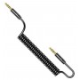 Аудіо-кабель Usams US-SJ256 Spring Audio Cable 1.2m Black (SJ256YP01)