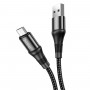 Кабель HOCO X50 USB to Micro 2.4A, 1m, nylon, aluminum connectors, Black (6931474734211)