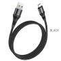 Кабель HOCO X50 USB to Micro 2.4A, 1m, nylon, aluminum connectors, Black (6931474734211)