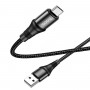 Кабель HOCO X50 USB to Micro 2.4A, 1m, nylon, aluminum connectors, Black (6931474734211)