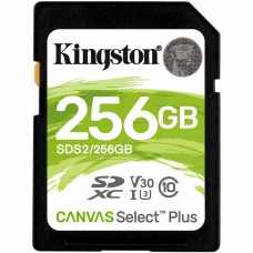 SDXC (UHS-1 U1) Kingston Canvas Select Plus 256Gb class 10 V10 (R-100MB/s) (SDS2/256GB)