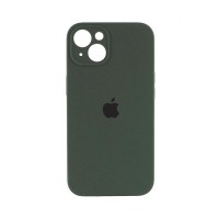 Чехол накладка Silicone Case Full Camera Protection для iPhone 15 Plus- dark green
