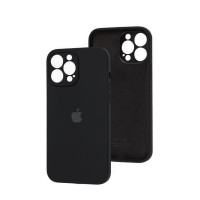 Чехол накладка Silicone Case Full Camera Protection для iPhone 15 Pro- black