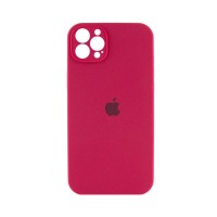 Чехол накладка Silicone Case Full Camera Protection для iPhone 14 Pro Max- rose red
