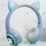 Bluetooth наушники CAT Ear XY-231 LED- голубой