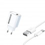 Сетевое зарядное устройство Aspor A803 (USB/18W) + USB кабель Type-C- белый