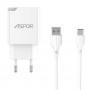 Сетевое зарядное устройство Aspor A827 IQ (USB/2.4A) + кабель USB – Micro- белый