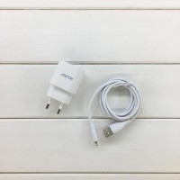 Сетевое зарядное устройство Aspor A818 Plus 2.4A iQ + USB кабель Lightning- белый