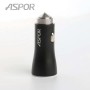 Автомобильное зарядное устройство Aspor A918 metal (2USB/3.4A) LED- черный