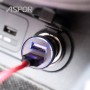 Автомобильное зарядное устройство Aspor A918 metal (2USB/3.4A) LED- черный